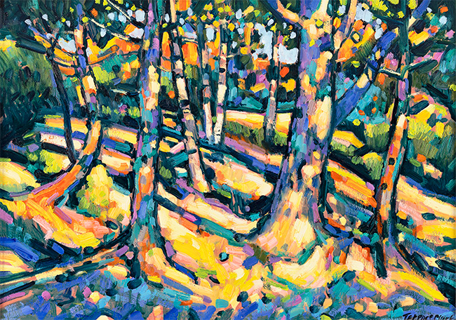 Terence Clarke, Original acrylic painting on canvas, Autumn Woodland