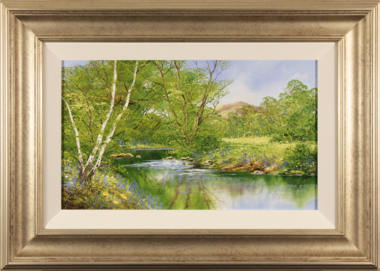 Terry Evans, Original oil painting on canvas, Spring Bluebells, Yorkshire Dales