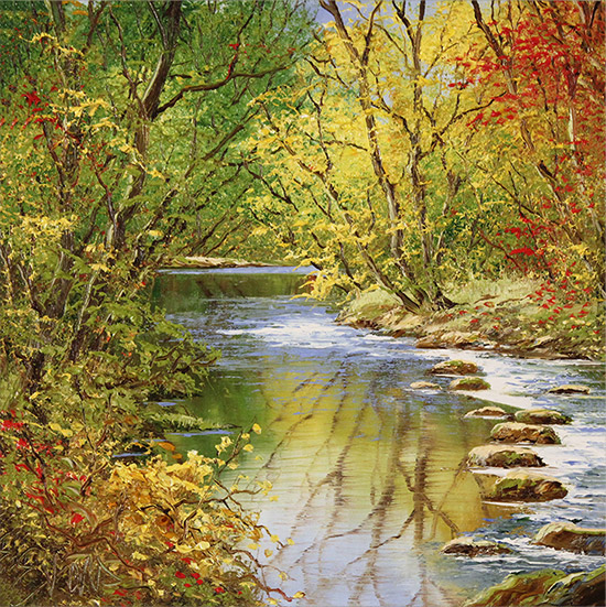 Terry Evans, Original oil painting on canvas, Golden Beck Without frame image. Click to enlarge