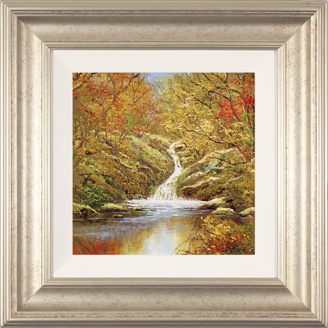 Terry Evans, Original oil painting on canvas, Autumn Falls. Click to enlarge