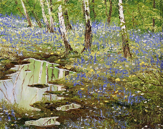 Terry Evans, Original oil painting on canvas, The Bluebell Wood Signature image. Click to enlarge