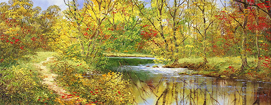 Terry Evans, Original oil painting on canvas, Autumn Wanderings Without frame image. Click to enlarge