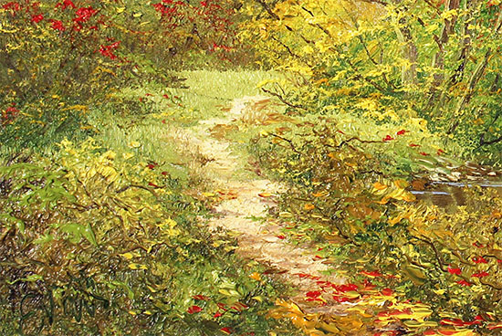 Terry Evans, Original oil painting on canvas, Autumn Wanderings Signature image. Click to enlarge
