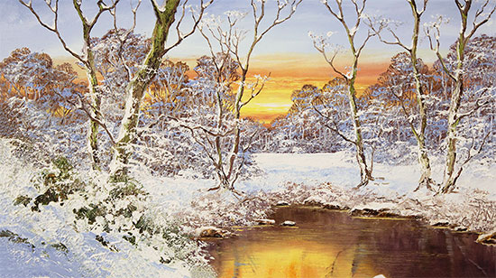 Terry Evans, Original oil painting on canvas, Winter Woodland Without frame image. Click to enlarge