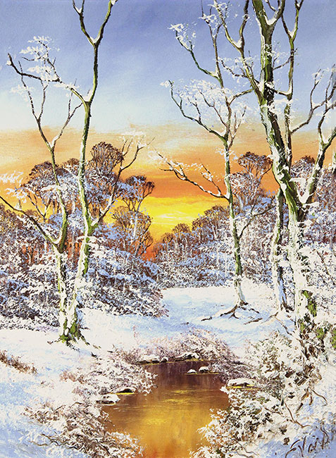Terry Evans, Original oil painting on canvas, Winter Wood Without frame image. Click to enlarge