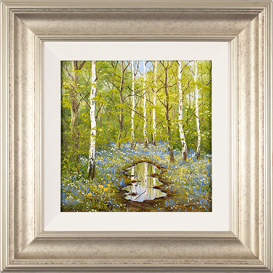 Terry Evans, Original oil painting on panel, Spring Bluebells