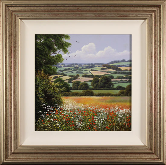 Terry Grundy, Original oil painting on panel, Patchwork of the Yorkshire Wolds, click to enlarge
