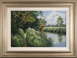 Terry Grundy, Original oil painting on panel, Riverbank Farm