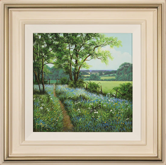 Terry Grundy, Original oil painting on panel, Bluebell Walk 