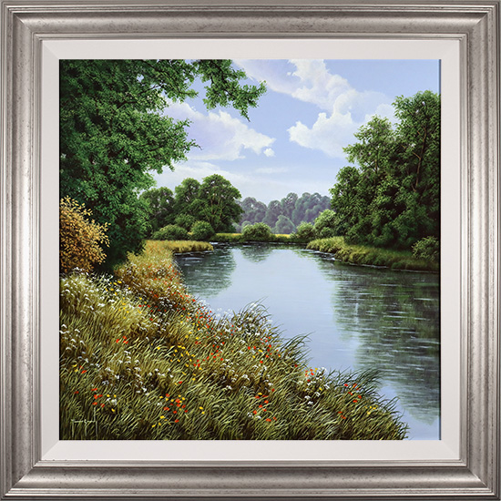 Terry Grundy, Original oil painting on panel, Calm of the River