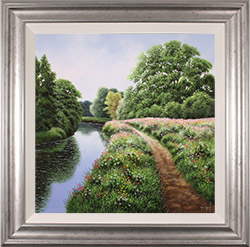 Terry Grundy, Original oil painting on panel, Tranquil Midsummer, Yorkshire Wolds