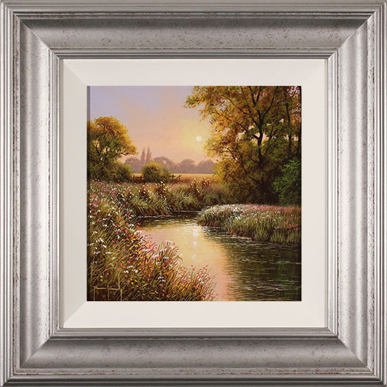 Terry Grundy, Original oil painting on panel, Summer Sunset, click to enlarge