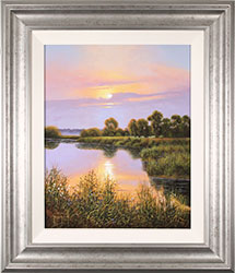 Terry Grundy, Original oil painting on panel, Summer by the River