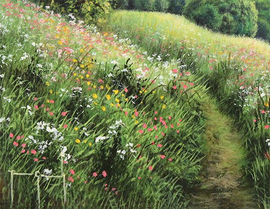 Terry Grundy, Original oil painting on panel, Summer in the Yorkshire Wolds Signature image. Click to enlarge