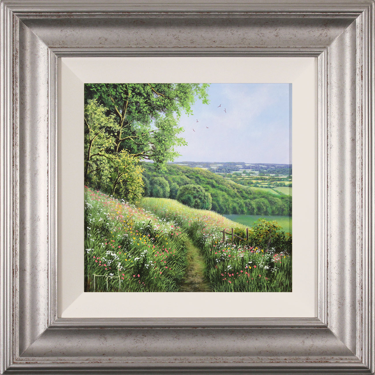 Terry Grundy, Original oil painting on panel, Summer in the Yorkshire Wolds. Click to enlarge