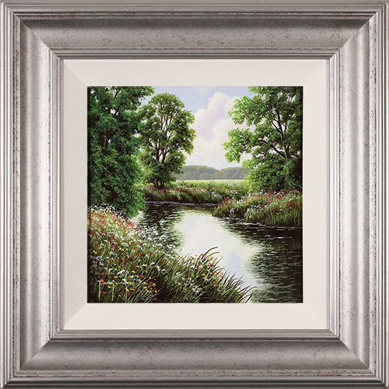 Terry Grundy, Original oil painting on panel, River Wharfe, North Yorkshire