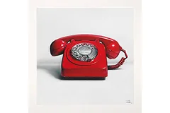 Ian Rawling, PS, Pastel, Red Rotary Telephone