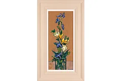 Terence Clarke, Original acrylic painting on board, Freesias and Oxypetalum