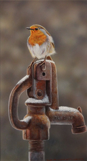 Wayne Westwood, Original oil painting on panel, Morning Visitor