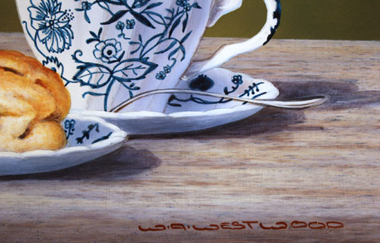 Wayne Westwood, Original oil painting on panel, Afternoon Tea Signature image. Click to enlarge