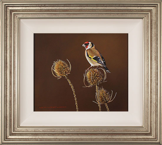 Wayne Westwood, Original oil painting on panel, Goldfinch