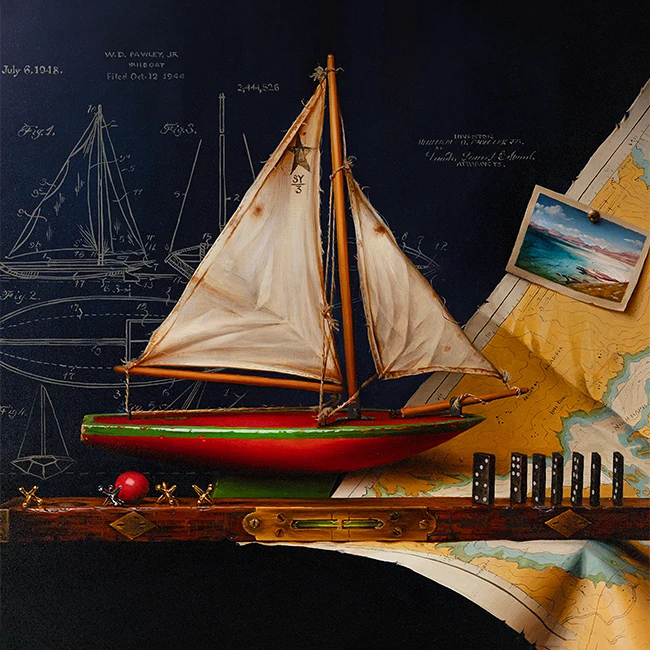 Andrew Talbot, The Shipping Forecast - Hebrides, Mainly Fair, Original oil painting on panel