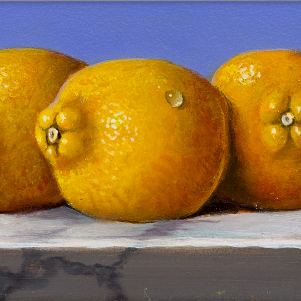 Raymond Campbell, Lemons, Original oil painting on panel